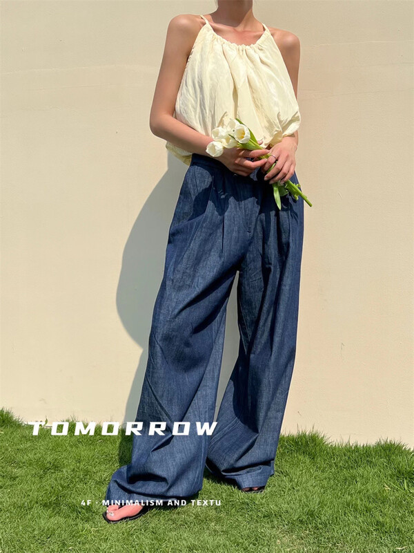 [tomorrow] casual comfortable loose fitting jeans 5027t\ozq