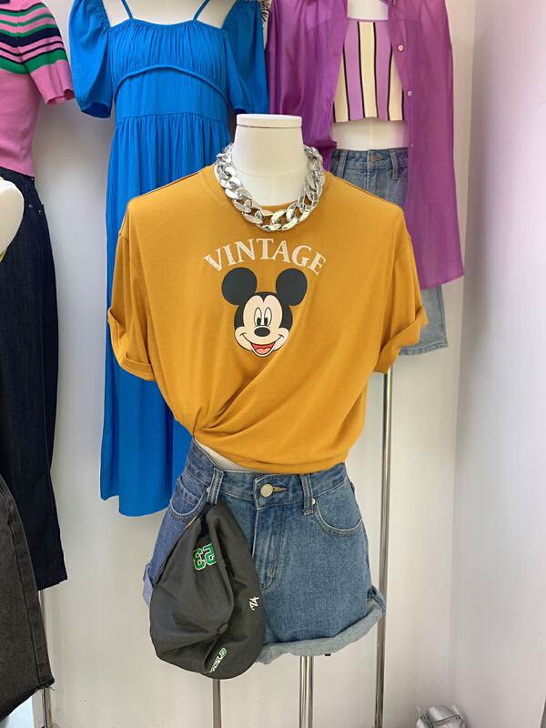 Original price 55.27! [bubble] cartoon Mickey versatile loose short sleeve T-shirt (T-shirt only) 22t123\ozq