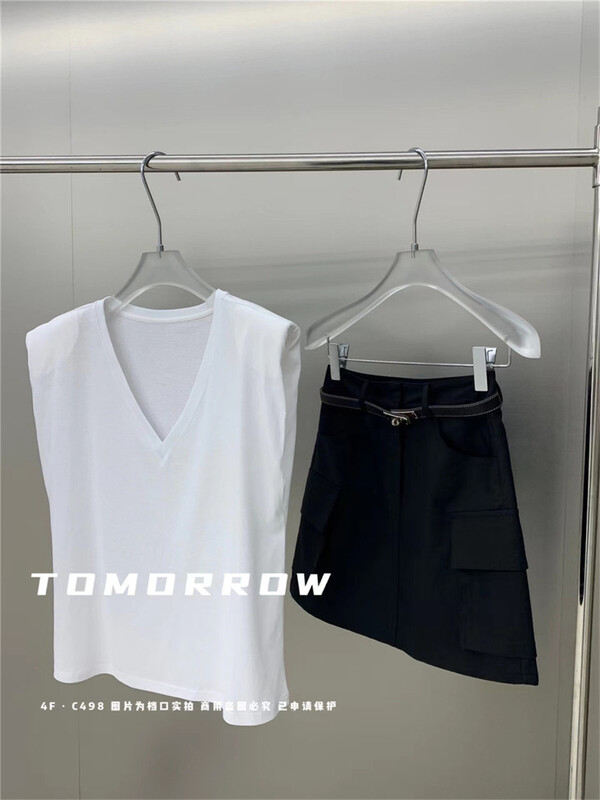 [tomorrow] casual V-neck solid vest / sling 5118t\ozq