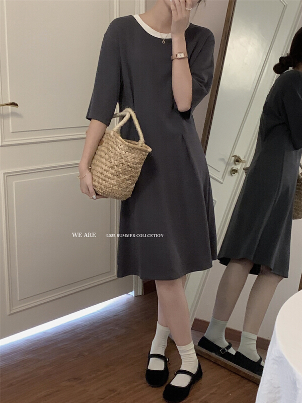 Original price 50.76! [we are] Korean color contrast fashion dress 20155\zjy