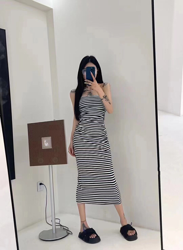 [ff.studio] wrinkled and split strapless, careful machine design, temperament, slim dress 6171\ozq