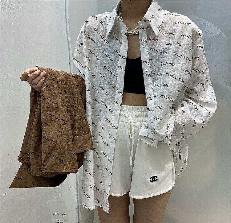 [open] letter AOP loose shirt 3918\ozq