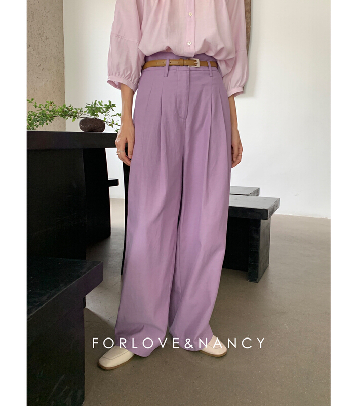 [forlove&nancy] straight tube loose fit casual pants (with belt) nb2kba325n \cqw
