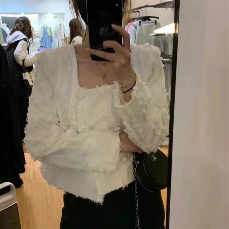 Original price 135.23! A new year in early spring! [June 6th] Korean version square neck jacquard short shirt ys1-2281\wpl