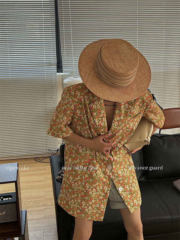 [open] fashion floral short sleeve suit 8811\ozq