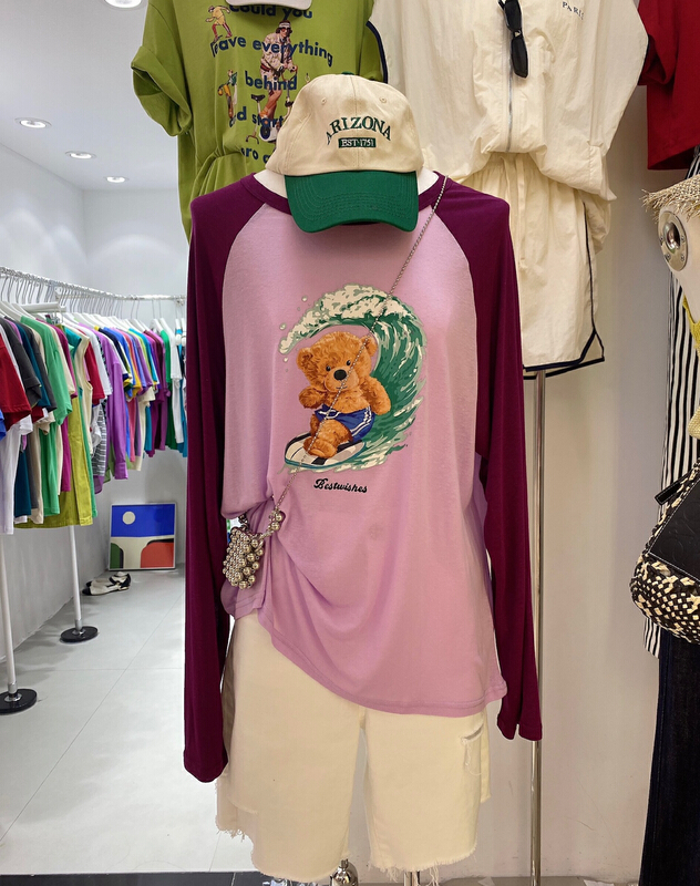 [bubble] surfing bear print sunscreen shirt 22t139\ozq