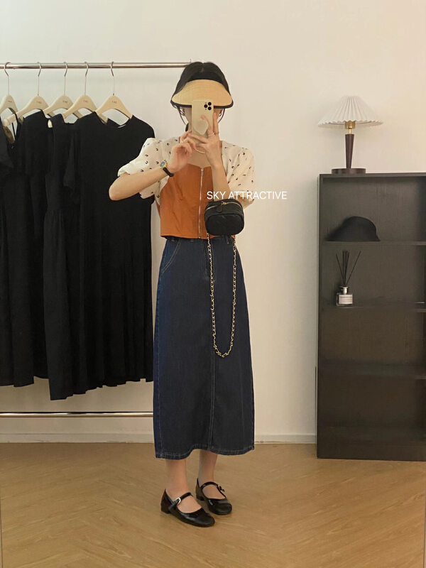[sky] bubble sleeve stitched zipper blouse (only selling blouses) 89020\hbx