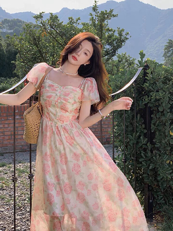 [w design] French retro Rose Dress 42441\wpl