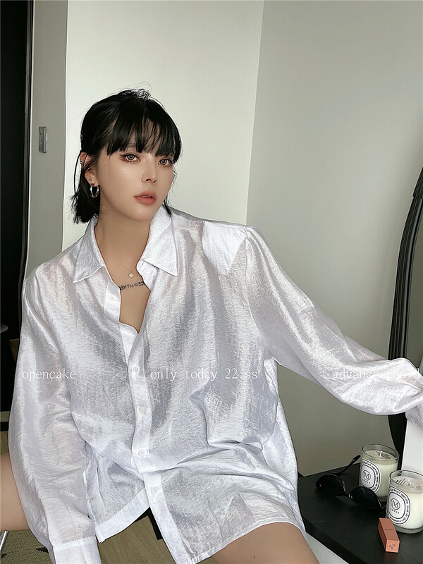 [open] casual loose solid shirt 3969\ozq