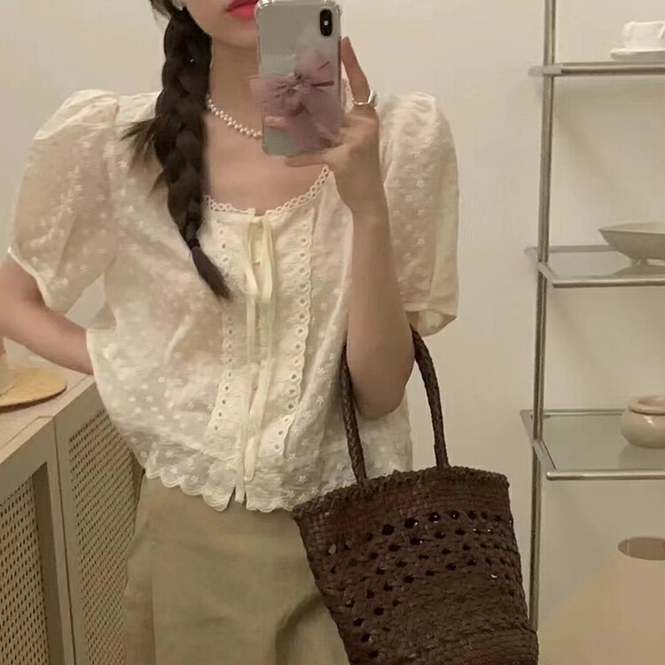 【 baby 】 Korean heavy industry embroidered Tiansi blouse 8681\wtt