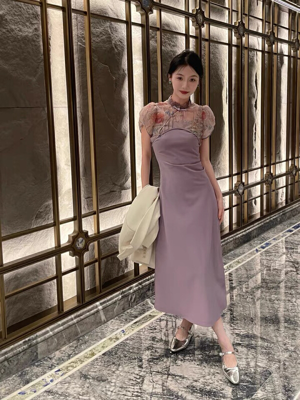 [w design] Vintage jacquard short shirt + solid color suspender skirt two piece suit 24001\wpl