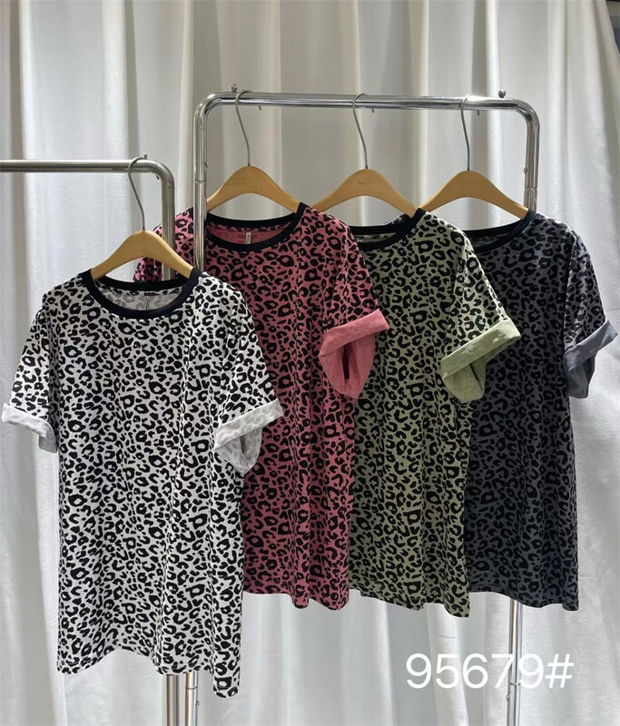 [Mujia] street fashion custom leopard short sleeve T-shirt 95679\l