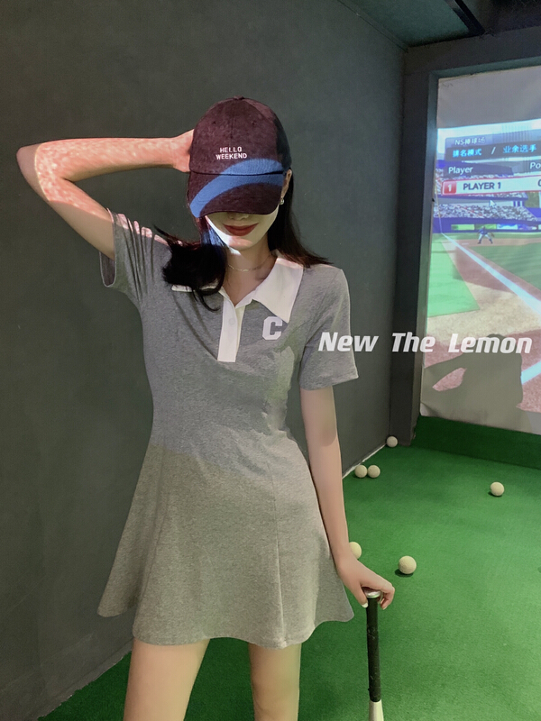 [lemon green tea] slim waist, versatile dress, academic style 2266