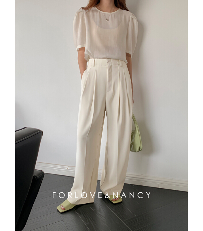 [FN] straight tube loose wide leg casual pants lb2kbj305n\cqw