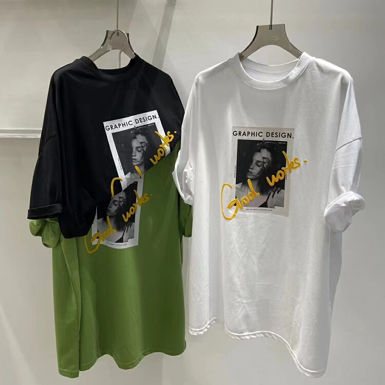 [open] trend loose foreign style fashion short sleeve T-shirt 3877\ozq