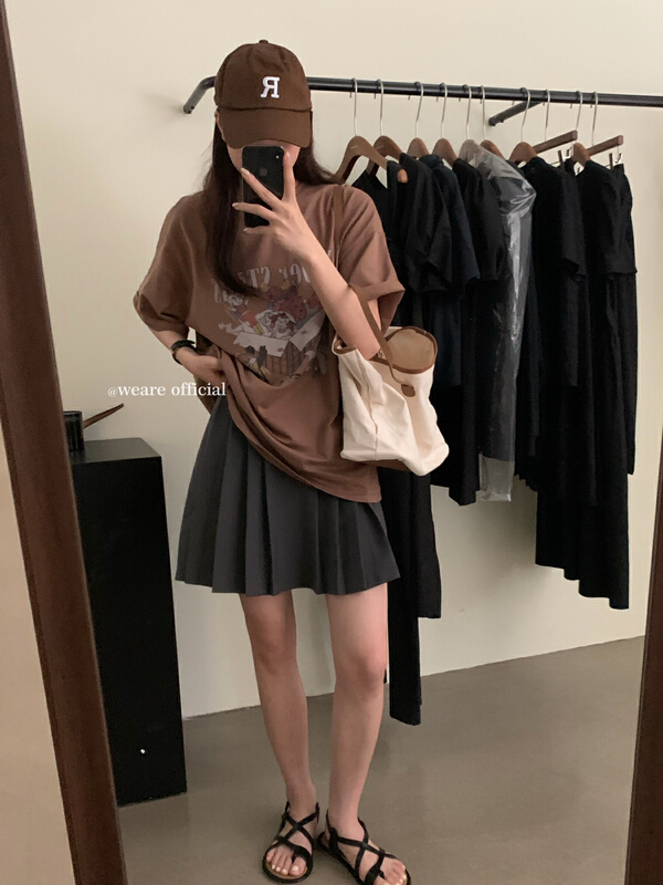 [we are] cute aging worn cartoon printed short sleeve T-shirt 20167\zjy