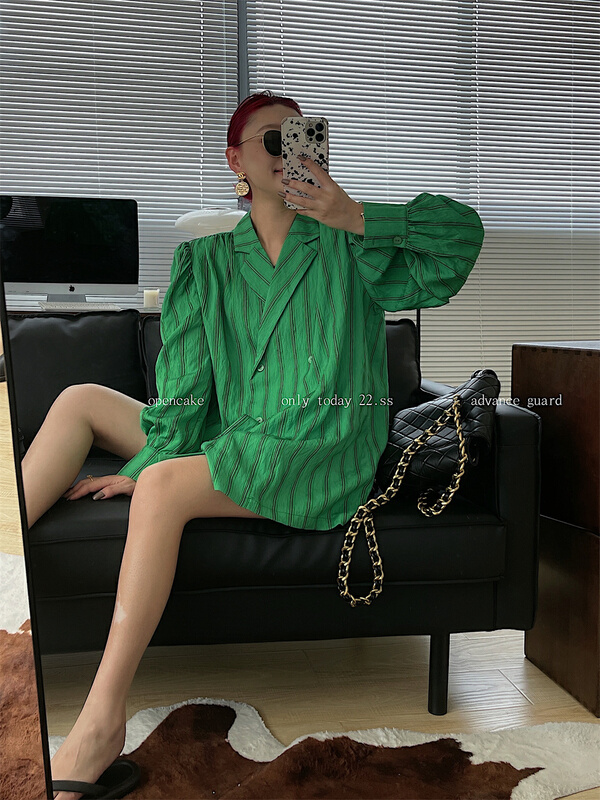 [open] big brand simple stripe suit collar shirt 8809\ozq