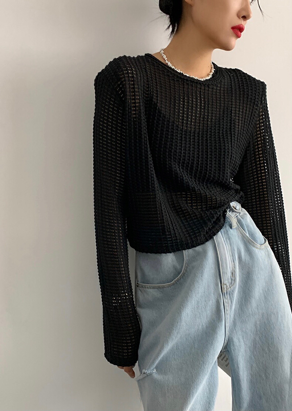 [bubble] hollow out careful machine fashion sunscreen shirt 22s023\ozq