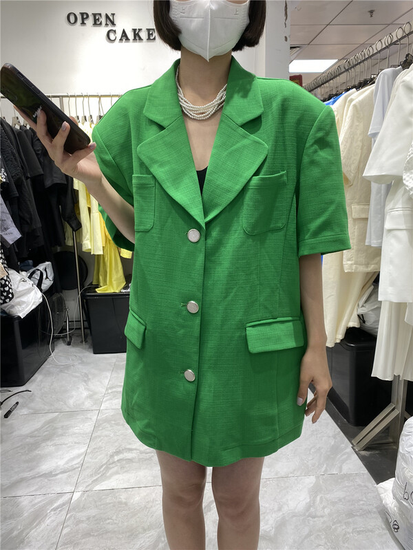 [open] temperament breasted short sleeve suit 8805\ozq