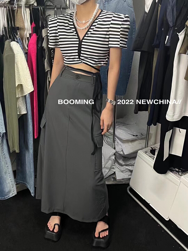 [looming] high waist work dress casual skirt 2534\zxl
