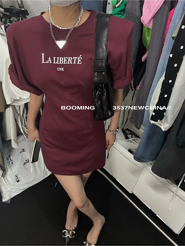 [rooming] casual lettered print dress 2503\zxl