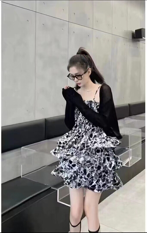 [ff.studio] simple and versatile sunscreen shirt + suspender dress two piece suit 2212\ozq