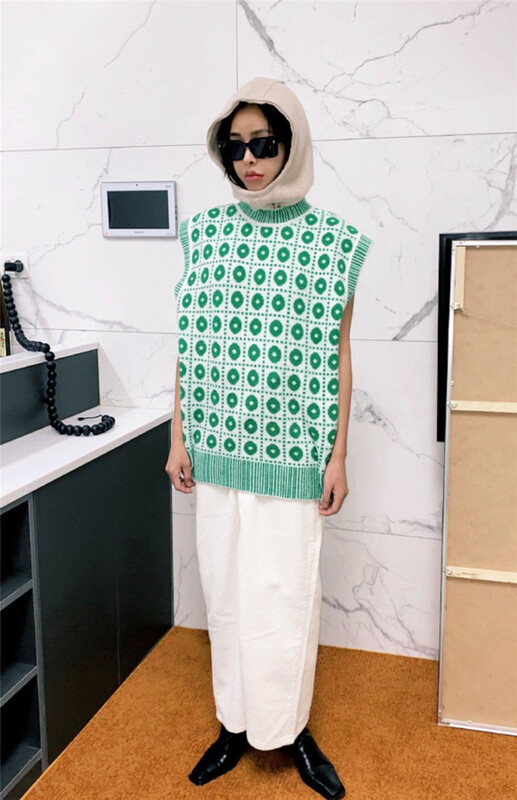 Original price 89.00! [June 6th] retro fashion contrast sleeveless T-shirt 02\wpl