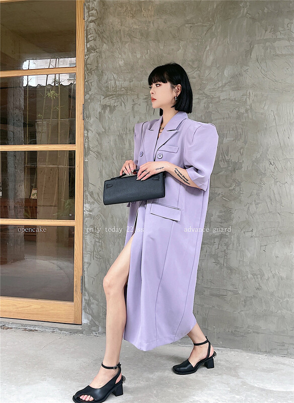 [open] temperament suit double breasted dress 8817\ozq