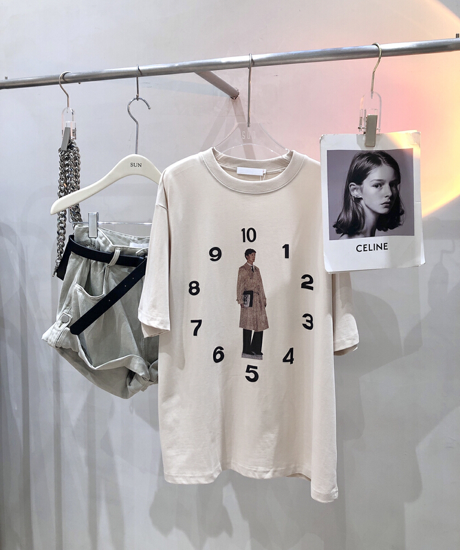 [sun] Korean casual letter printed short sleeve T-shirt t8072\hyy