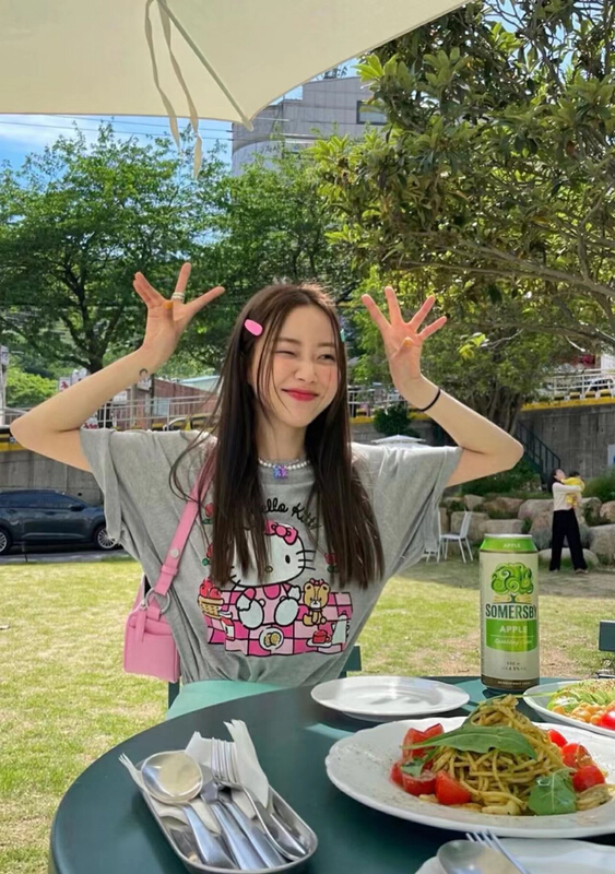 [love] Korean cute age reduced printed short sleeve T-shirt 963\wtt