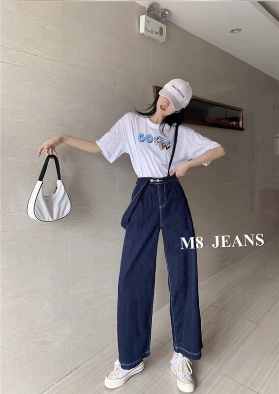 Original price 87.98! [M8 denim] Korean wide leg slim suspender jky30972\jhy
