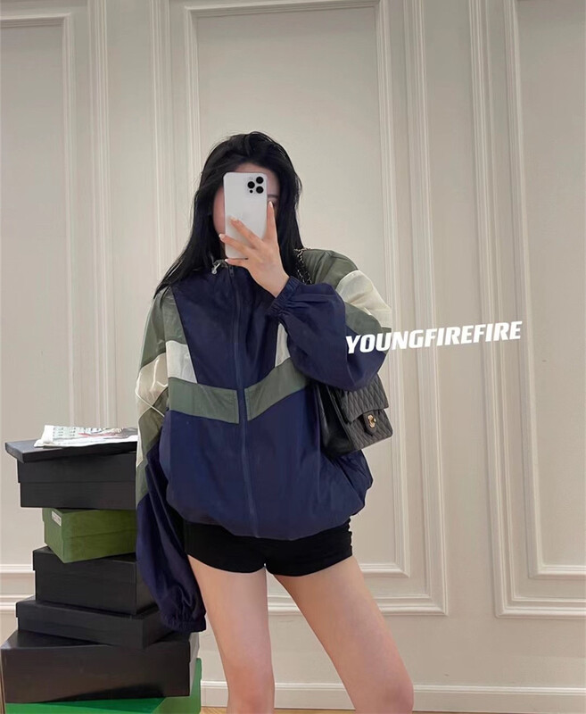 [Fire Fire] splicing fast drying foreign style versatile sunscreen shirt 873\xj