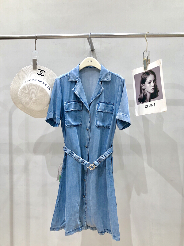 [sun] Korean casual commuting dress (with waist rope) qz8787\hyy