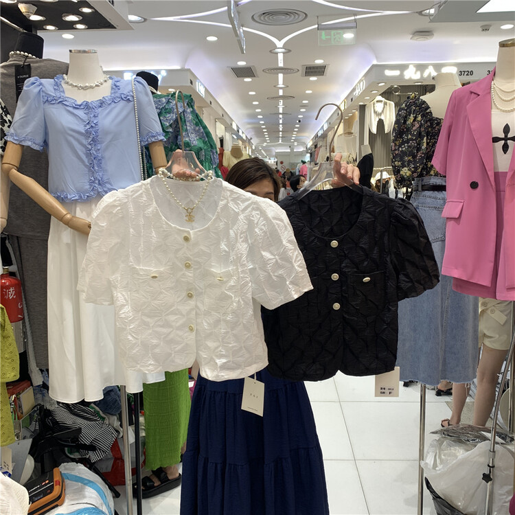 [Fai] simple solid color single breasted shirt (excluding necklace) 8818\zzl