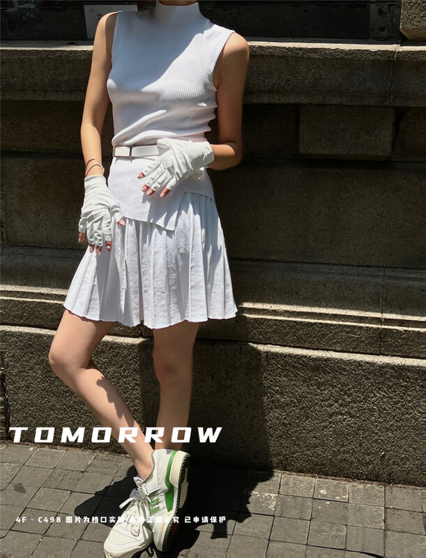 [tomorrow] Korean minimalist Vest + high waist skirt suit (excluding belt) 2046\ozq