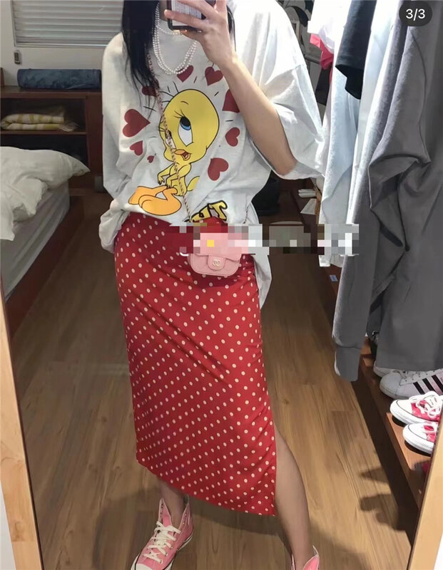 [top close] cartoon print versatile short sleeve T-shirt t3928\ozq