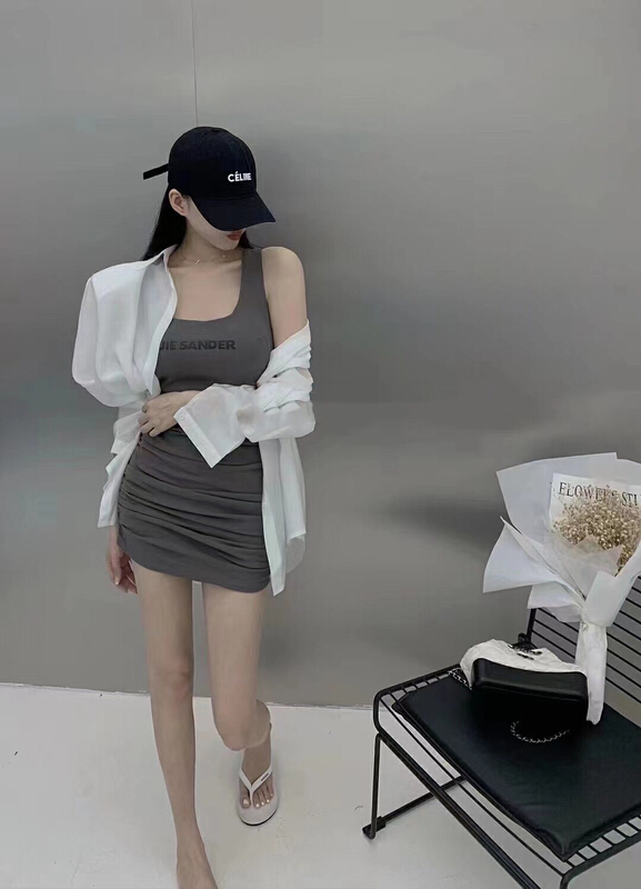 [ff.studio] niche sexy back hollowed out slim slim fit buttock fold dress 5636-1\ozq