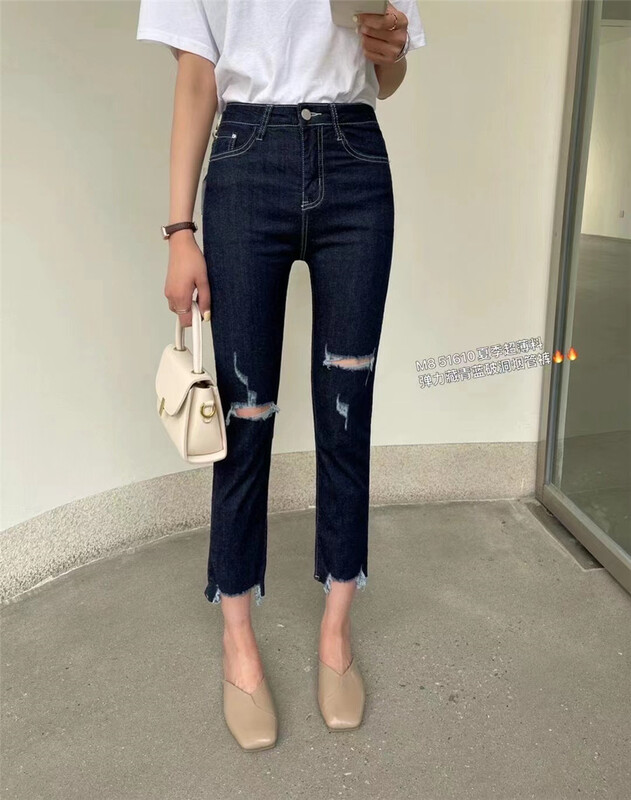 [M8 denim] straight hole versatile trend jeans ml51610\lsl