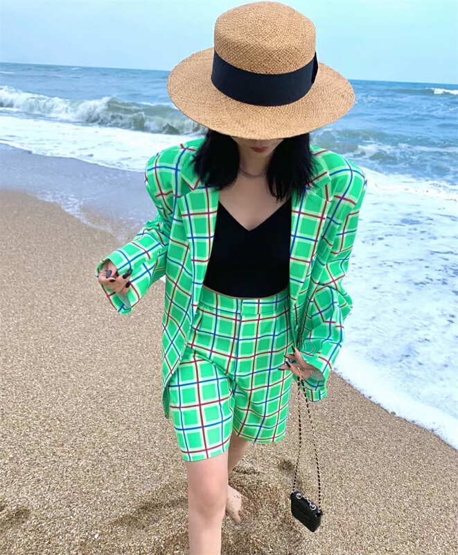 A new year in early spring! [keep] Korean Plaid 5-point casual shorts ys2-8857\wtt