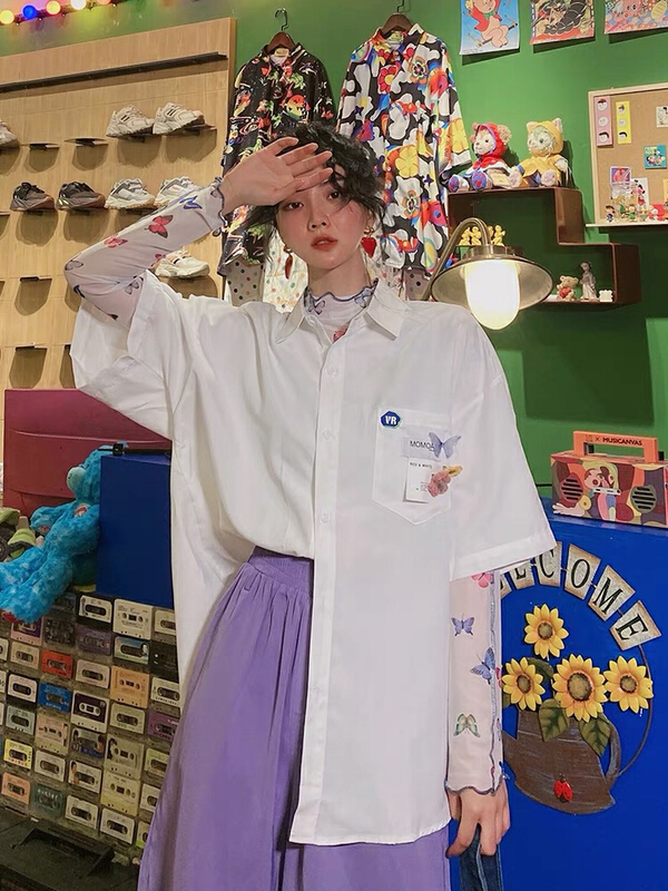 [lab eeda] retro versatile loose shirt 3165\ozq