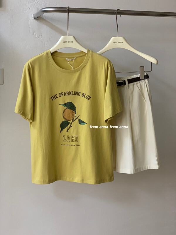 Original price 32.71! In early summer! [from Anna] big orange versatile fashion short sleeve T-shirt (T-shirt only) 6026-1\lsw