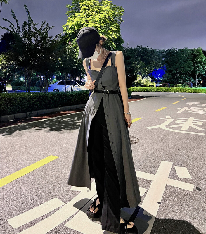 [keep] Korean versatile breasted dress (without waist bag) 7865\wtt