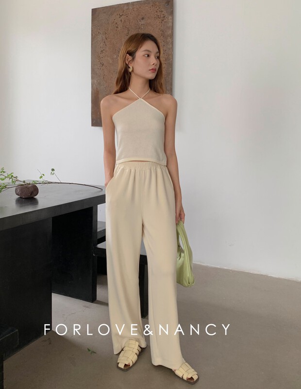 [forlove&nancy] solid color halter top short vest / sling (33% wool) 21263\cqw