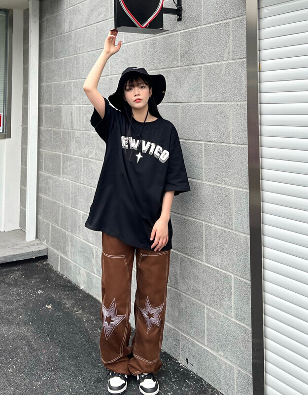 [lab eeda] American retro printed round neck loose short sleeve T-shirt 3170\ozq