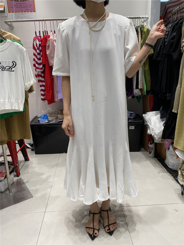 [open] Korean solid color loose bubble sleeve dress 3978\ozq