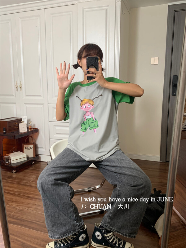 [Dachuan] little girl print versatile short sleeve T-shirt 6877\xyy