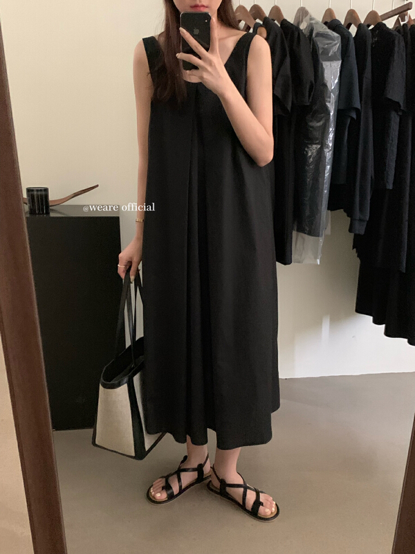 [we are] unique design sense loose long tank top dress 20172\zjy
