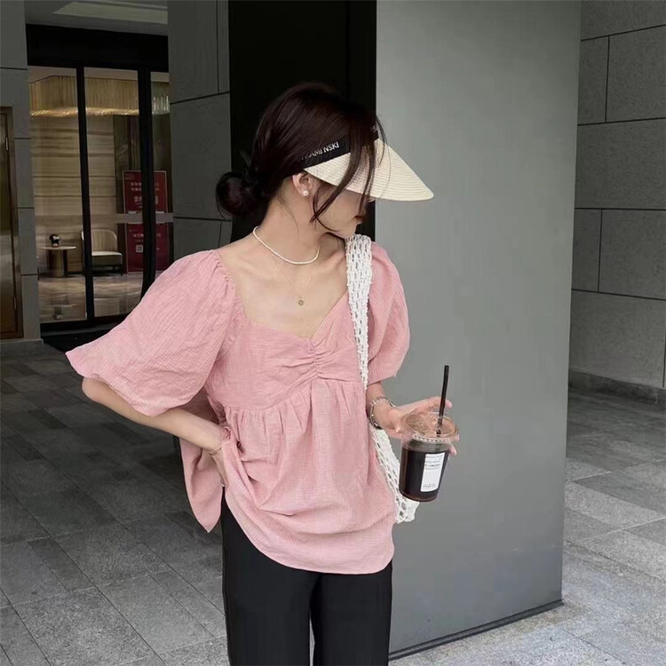 Original price 58.65! [Alibaba] Lantern Sleeve pleated shirt (only selling shirts) a8001-3\lsw