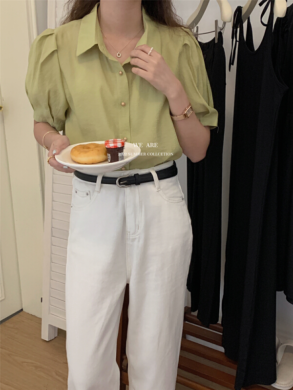 [we are] Korean Lapel short sleeve shirt 10160\zjy