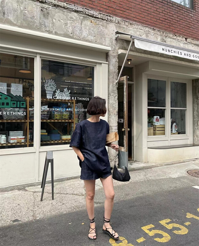 [June 6th] loose back shirt + casual Shorts Set 2507\wpl